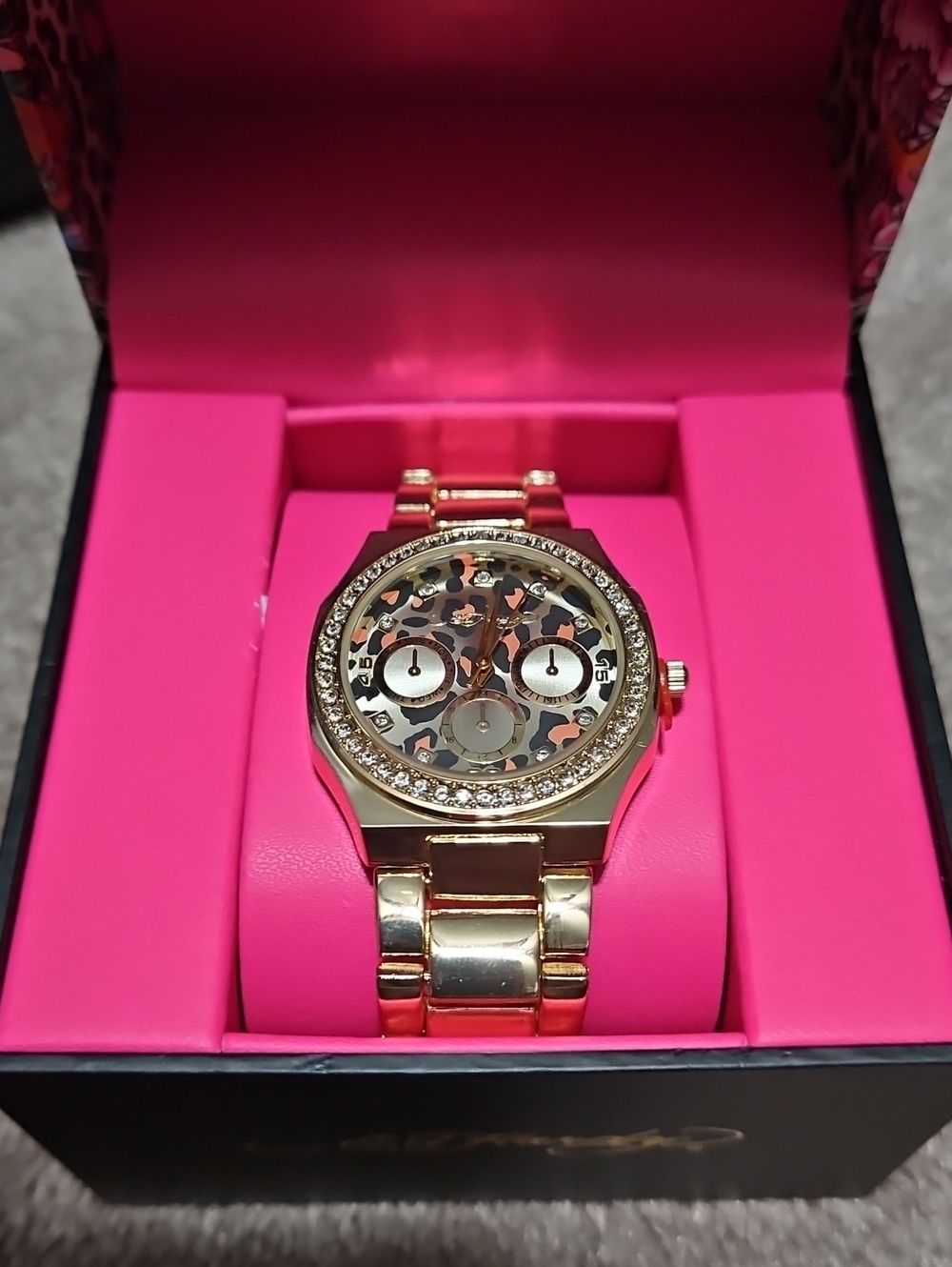 Ed Hardy Women's Gold Leopard Watch